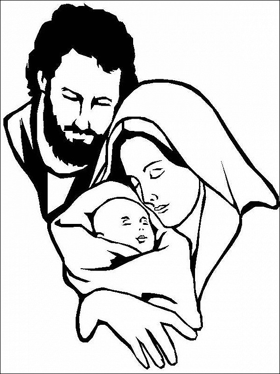 570x760 Christmas Coloring Pages Mary And Joseph Nativity Jesus Born