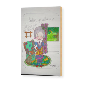 300x300 Rain And Shopping Wood Print