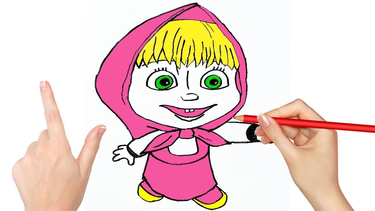 1280x720 how to draw a mache from the cartoon masha and the bear drawing