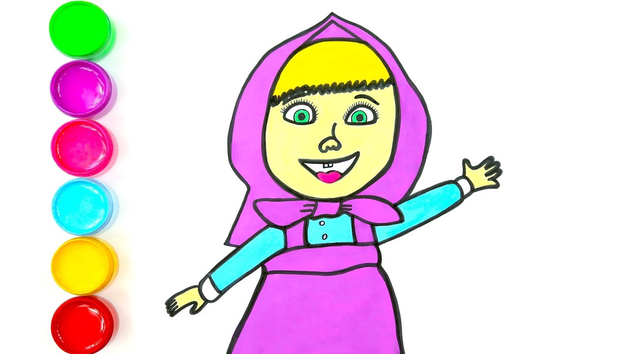 1280x720 drawing cute masha learn drawing and coloring for kids easy