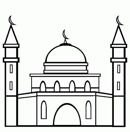500x506 Mosque Clipart Black And White