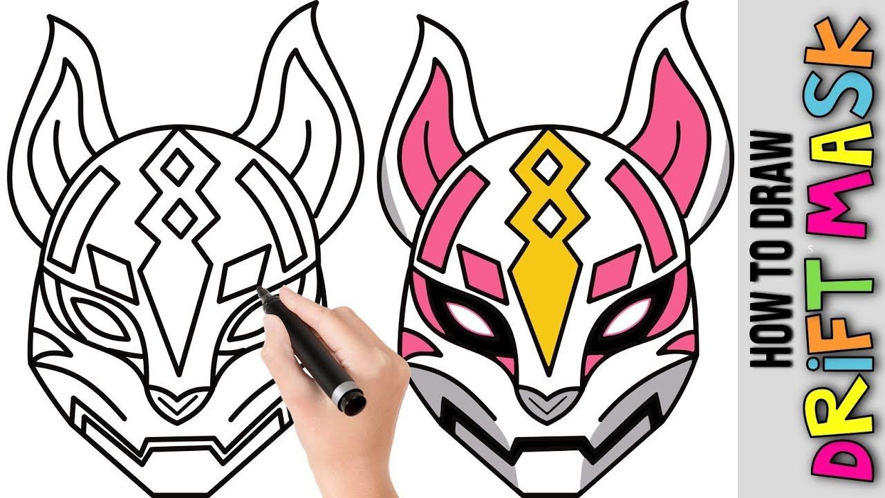 1280x720 How To Draw Drift Mask Fortnite Cute Easy Drawing Tutorial