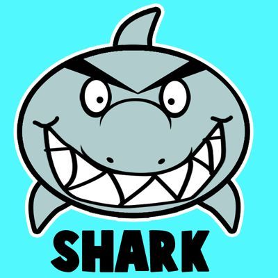 400x400 How To Draw A Cartoon Shark With Easy Step