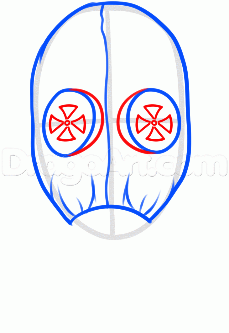 731x1061 How To Draw A Gas Mask Tattoo, Step