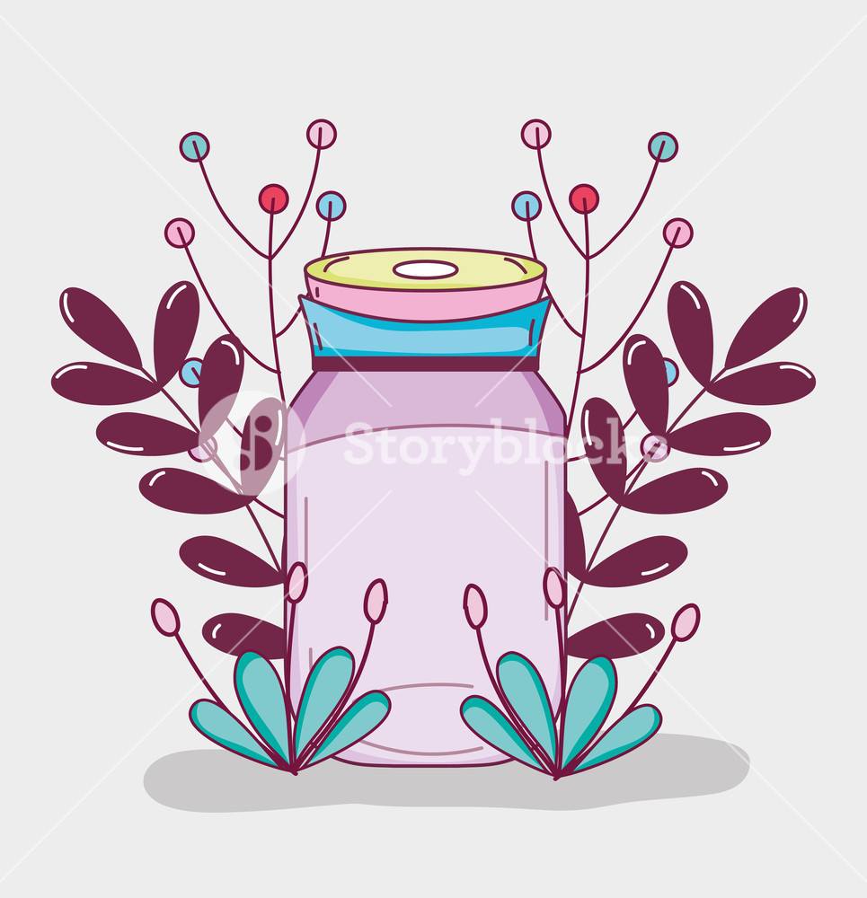 965x1000 Mason Jar With Flowers Vintage Drawing On Pastel Colors Vector