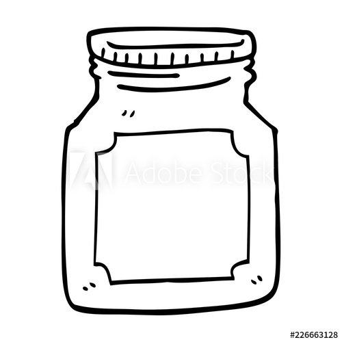 500x500 Line Drawing Cartoon Empty Jar