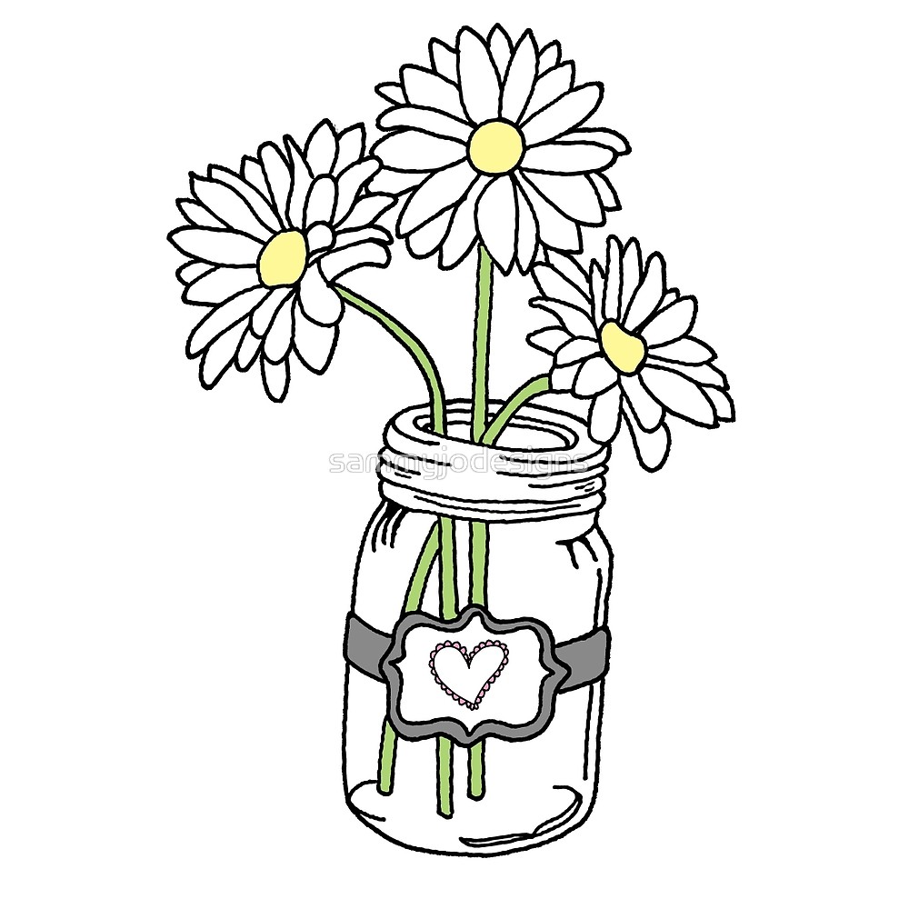 1000x1000 Mason Jar With Sunflowers
