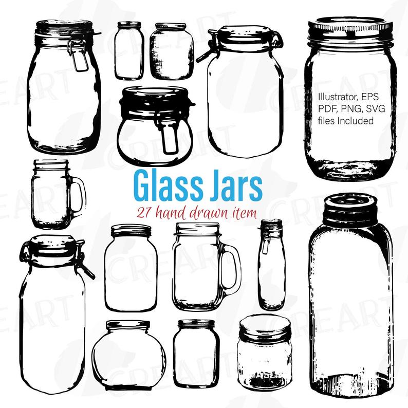 794x794 mason jars clipart glass jars clip art jar crafts jar etsy