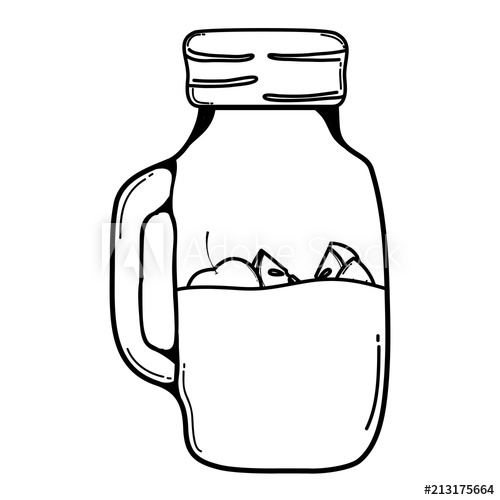 500x500 Line Mason Jar With Apples Fruits Preserve