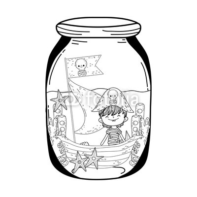 400x400 Little Pirate With Boat In Mason Jar Buy Photos Ap Images