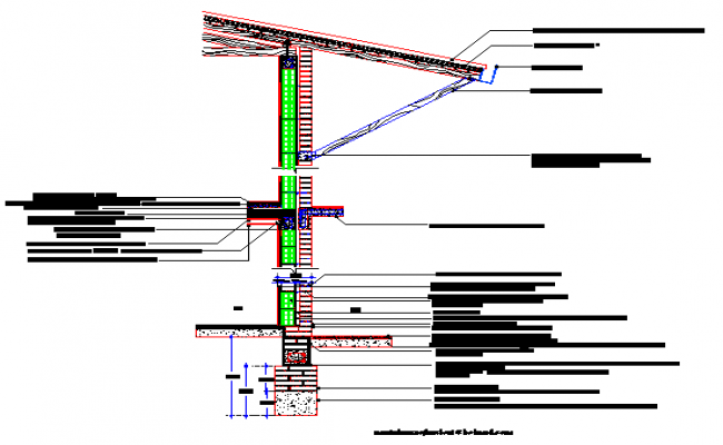 650x400 Wooden Roof Over Double Wall Of Bricks Masonry Design Drawing