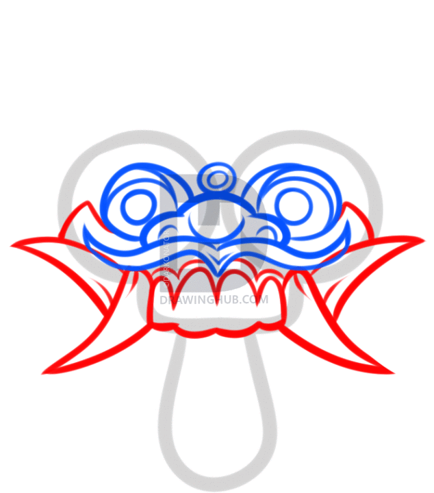 634x720 how to draw a balinese mask, bali mask, step
