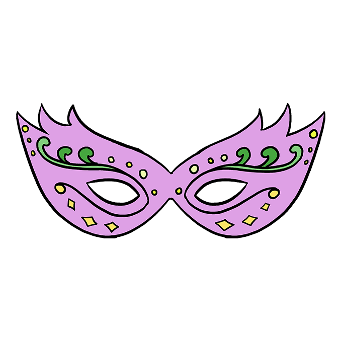 680x678 How To Draw A Mardi Gras Mask