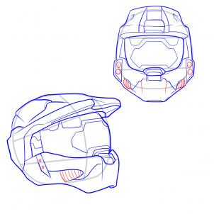 302x302 How To Draw A Halo Helmet, Step