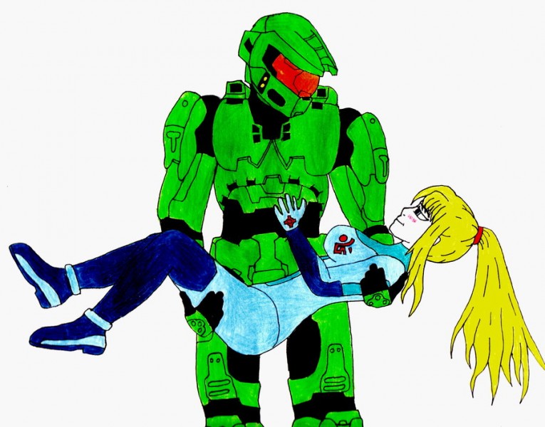 765x600 Master Chief And Samus Love In Art
