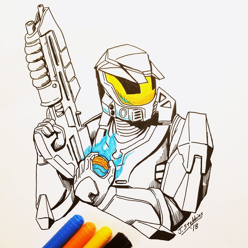 Master Chief Drawing | Free download on ClipArtMag
