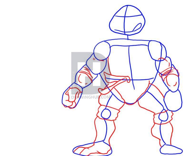 773x656 How To Draw Leonardo From Teenage Mutant Ninja Turtles, Step
