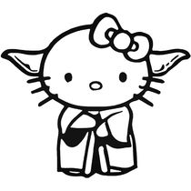 210x210 Hello Kitty Master Yoda Vinyl Decal Sticker