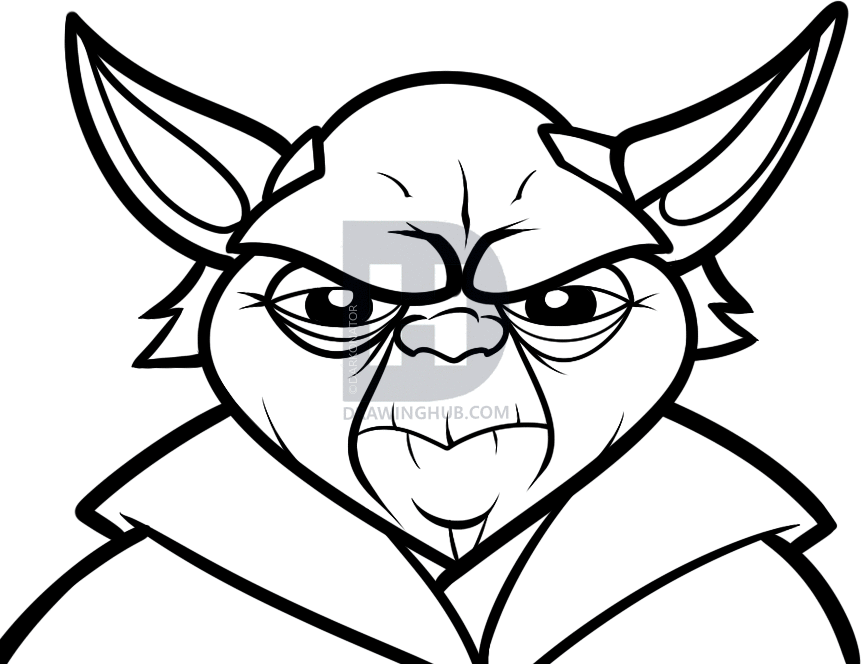 861x664 How To Draw Yoda Easy, Step