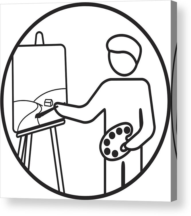 666x750 Painter Working On His Masterpiece Acrylic Print