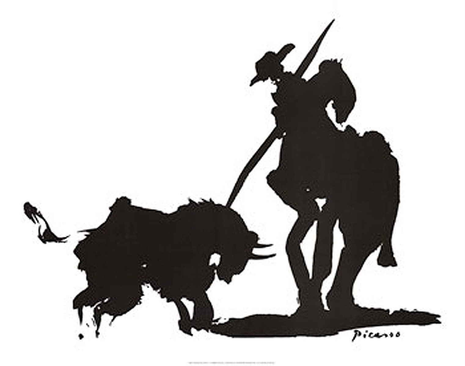 1522x1200 matador drawing bull spain for free download