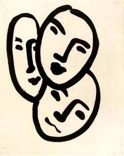 247x310 Matisse, Henri Aquatint, Unsigned, Trois Tetes, Faces, Inch
