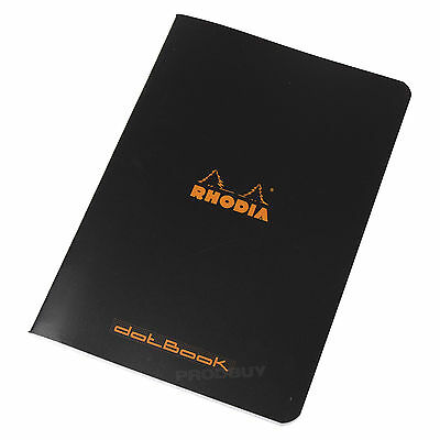 400x400 Rhodia Dot Pad Black Staplebound