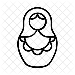 256x256 Matryoshka Doll Icon Of Line Style