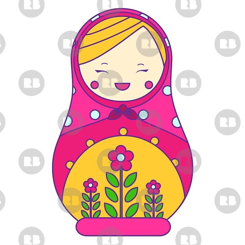 800x800 Matryoshka Traditional Russian Nesting Doll Smiling Matreshka