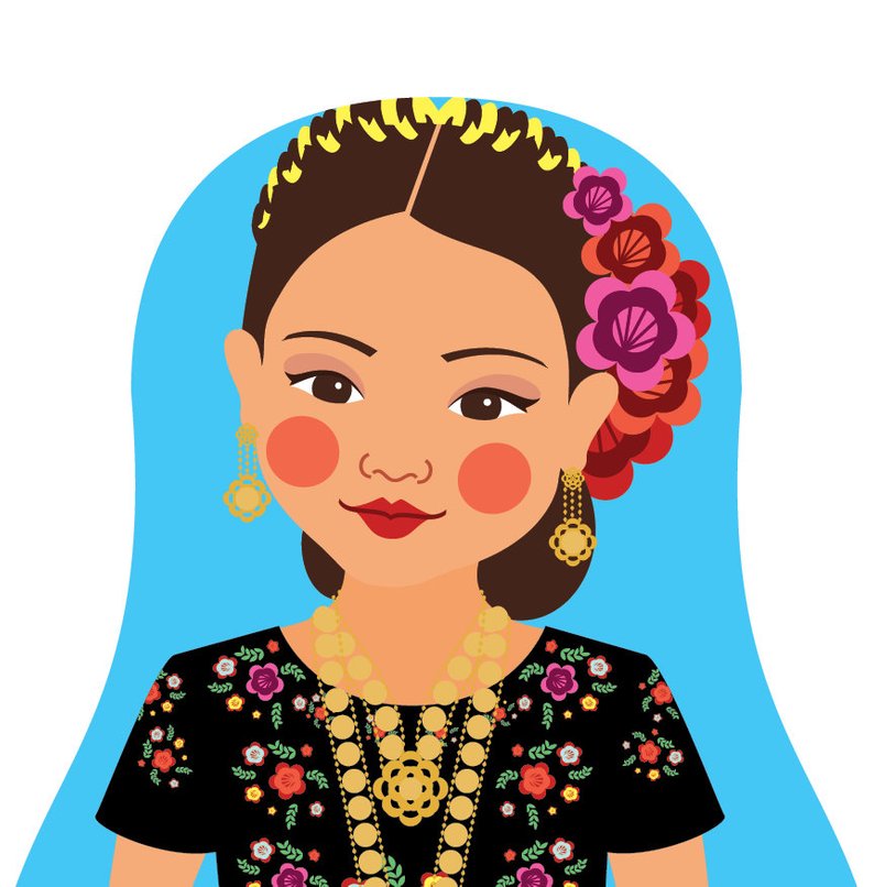 794x806 Mexican Tehuana Wall Art Print Featuring Traditional Dress Etsy