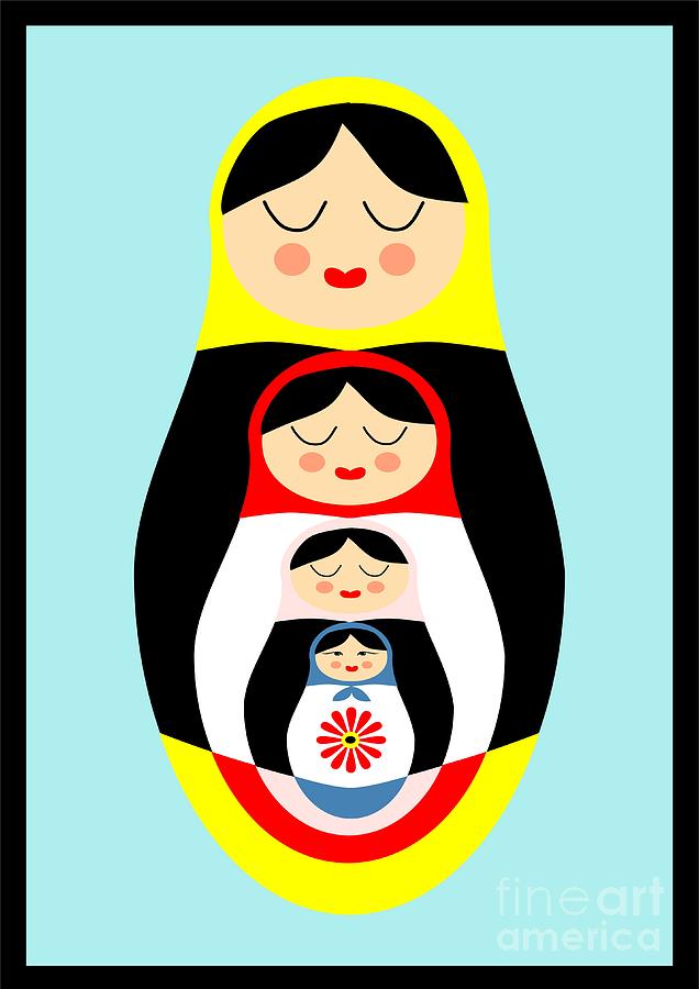 636x900 Russian Doll Matryoshka Drawing