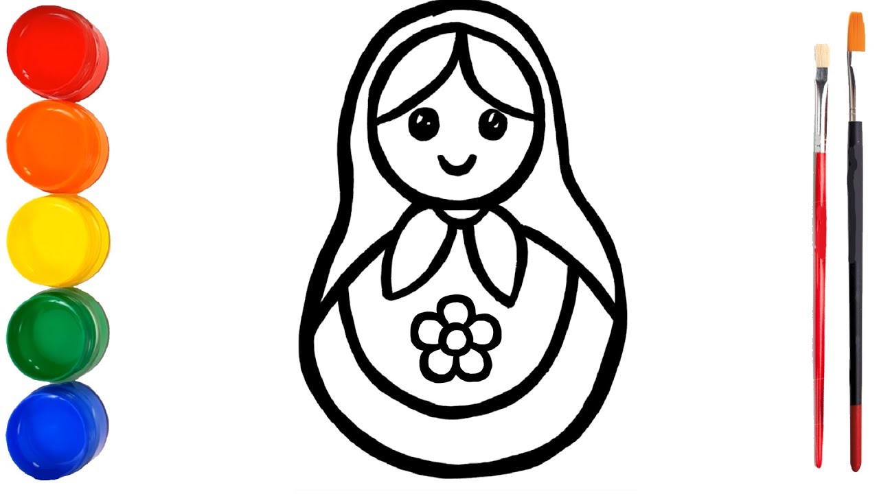 1280x720 Coloring And Drawing Nasted Doll Painting For Kids Learn