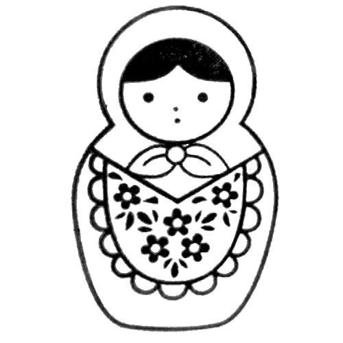 500x500 Cute Matryoshka Stamp Russian Doll