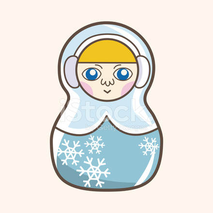 440x440 Matryoshka Russian Traditional Wooden Doll, Vector Pattern, El