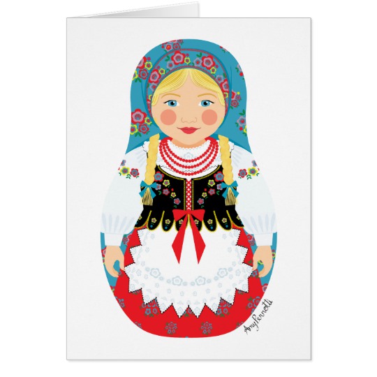 540x540 Polish Girl Matryoshka Card
