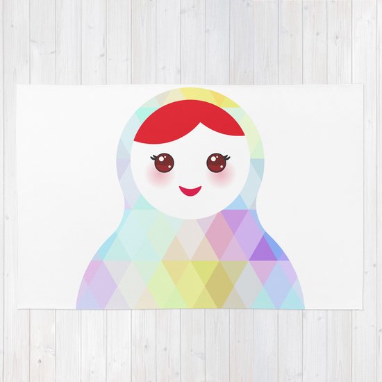 550x550 russian doll matryoshka with bright rhombus on white background