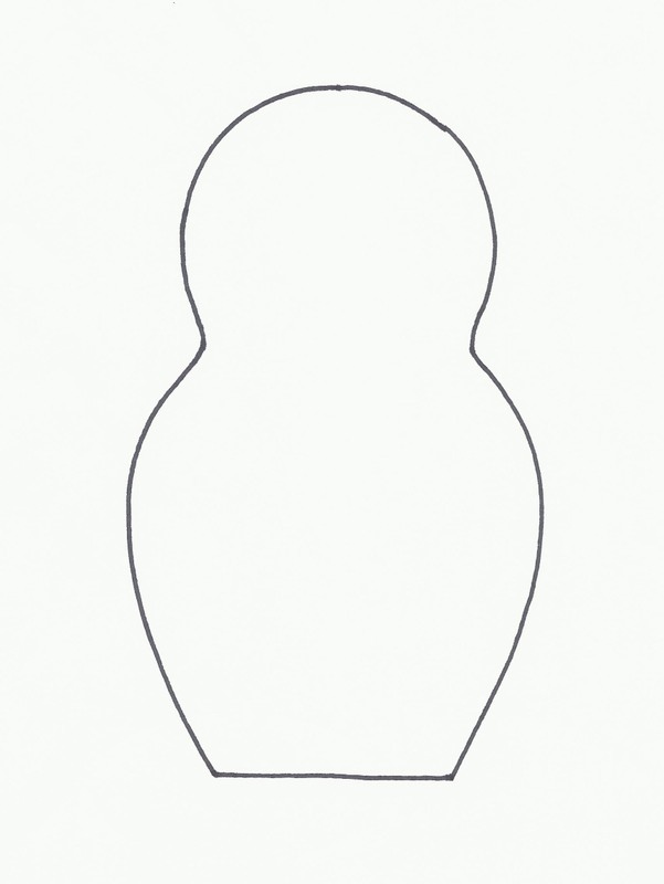 601x800 Vector Black And White Matryoshka With Flowers Pattern Traditional