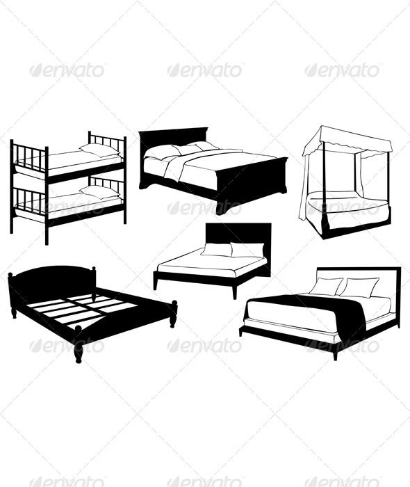 590x700 Set Of Beds Fonts Logos Icons Bed Vector, Bed, Graphic Prints