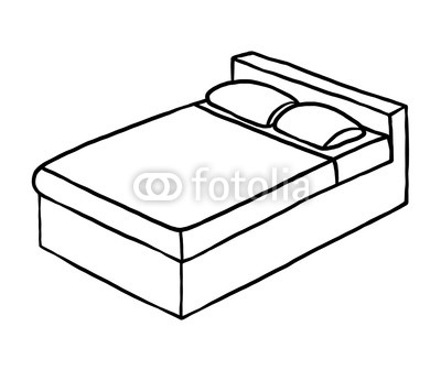 400x336 Double Bed Cartoon Vector And Illustration, Black And White