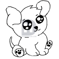 200x200 Anime Puppy Drawing