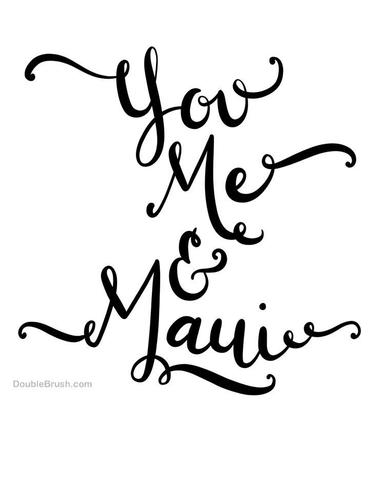 377x480 You Me Maui Black White Print