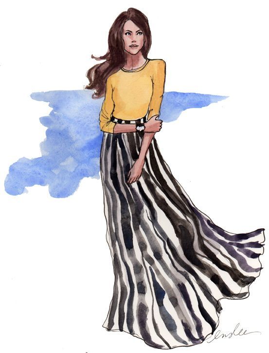 553x725 Lovely Maxi Skirt Modest Fashion Sketches Fashion Sketches