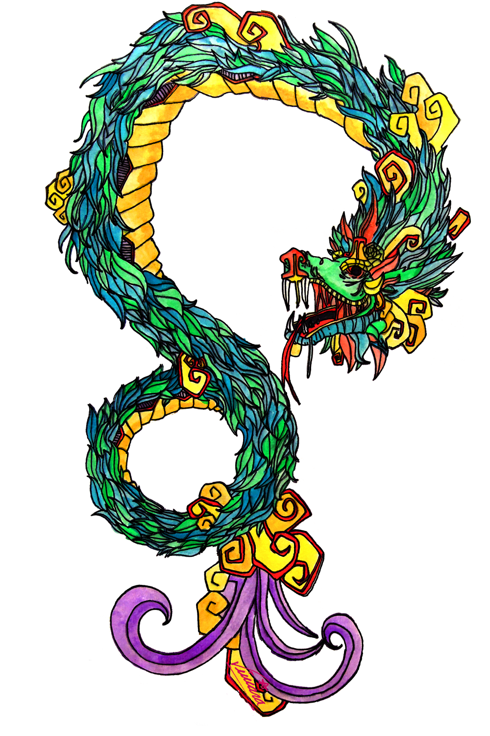1000x1500 Mayan Drawing Dragon Huge Freebie! Download For Powerpoint