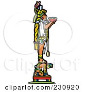 175x190 clipart of a black and white woodcut servant begging a mayan king