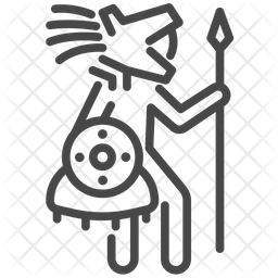 256x256 Maya Warrior Icon Of Line Style