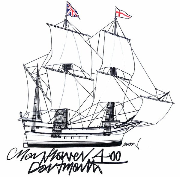 600x591 Mayflower Drawing Speedwell For Free Download