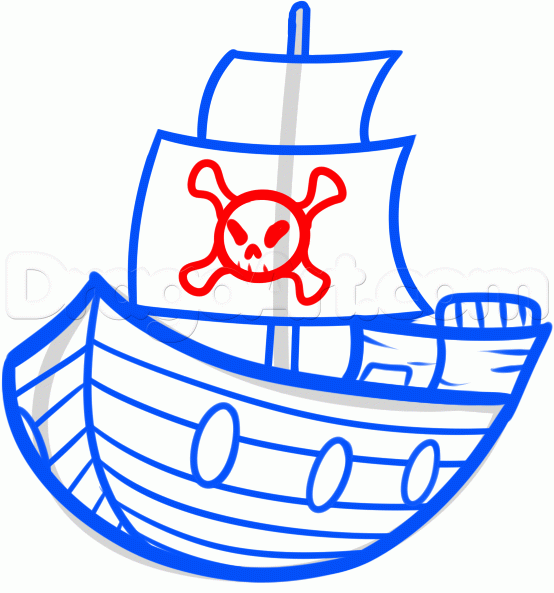 554x593 Draw A Ship For Kids, Step