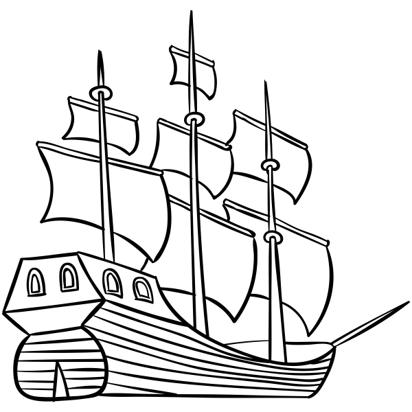 600x600 Mayflower Ship Craft Stamp