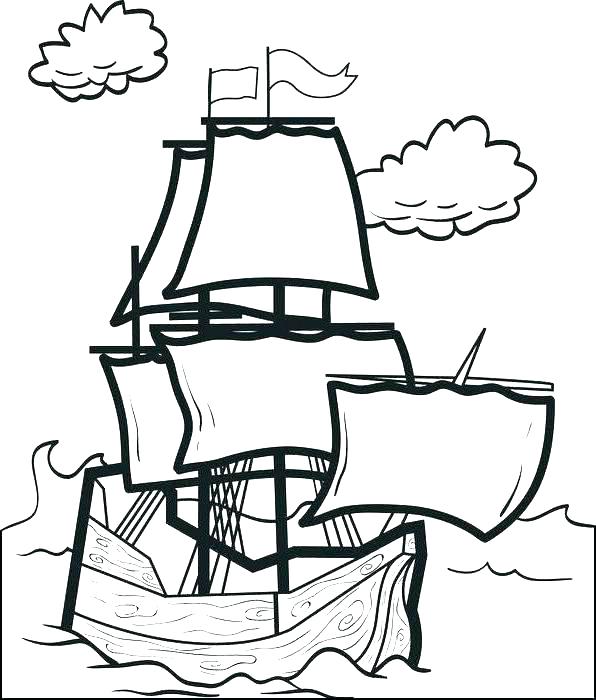 596x700 Coloring Pages Mayflower Coloring