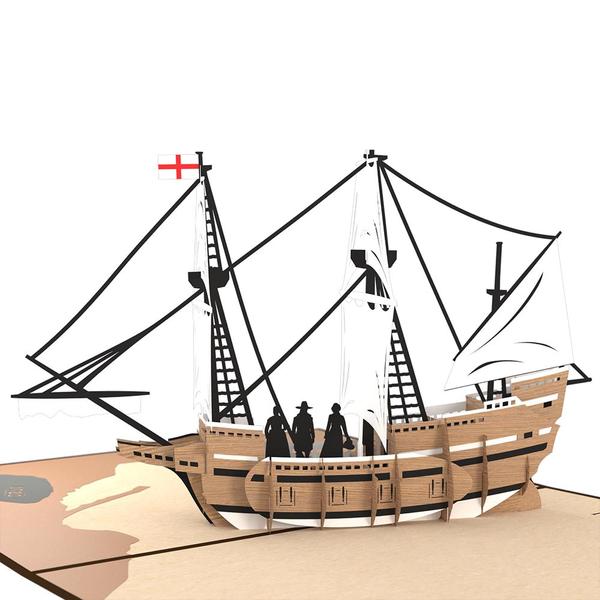 600x600 Mayflower Ship Pop Up Card